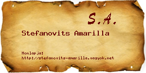 Stefanovits Amarilla névjegykártya